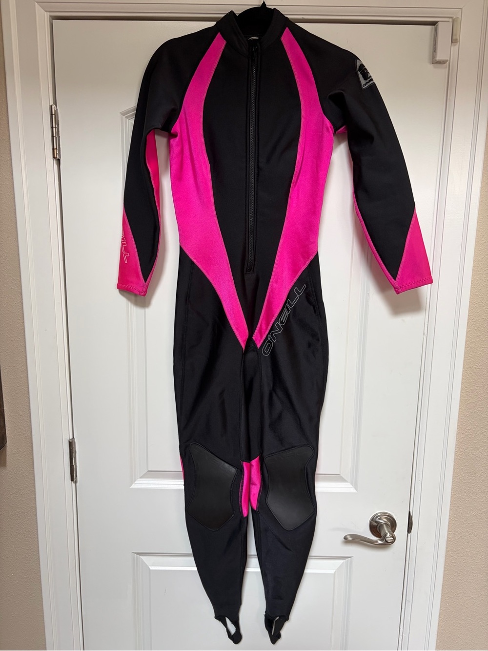 Vtg Women’s Size 6 O'Neill Dive Wetsuit Black Pink Full Length Stirrup Surfing